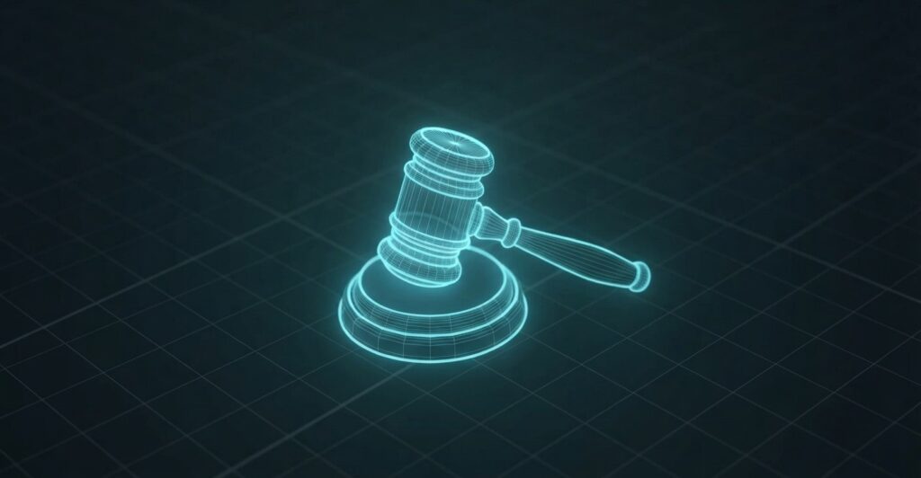 Digital gavel outline